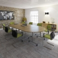 Rectangular fliptop meeting table with silver frame 1200mm x 800mm - beech