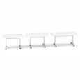 Rectangular fliptop meeting table with silver frame 1200mm x 800mm - beech