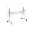 Rectangular fliptop meeting table with silver frame 1200mm x 800mm - white