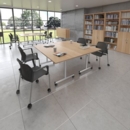 Rectangular fliptop meeting table with silver frame 1400mm x 800mm - white
