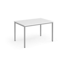 Flexi 25 rectangular table with silver frame 1200mm x 800mm - white