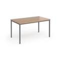 Flexi 25 rectangular table with graphite frame 1400mm x 800mm - beech