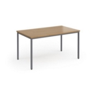 Flexi 25 rectangular table with graphite frame 1400mm x 800mm - oak