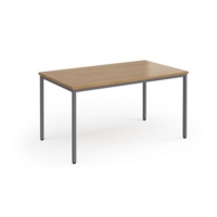 Flexi 25 rectangular table with graphite frame 1400mm x 800mm - oak