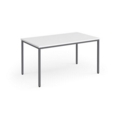 Flexi 25 rectangular table with graphite frame 1400mm x 800mm - white