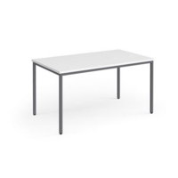 Flexi 25 rectangular table with graphite frame 1400mm x 800mm - white