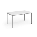 Flexi 25 rectangular table with silver frame 1400mm x 800mm - white
