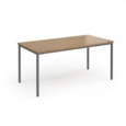 Flexi 25 rectangular table with graphite frame 1600mm x 800mm - oak