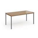 Flexi 25 rectangular table with graphite frame 1600mm x 800mm - oak