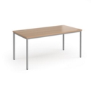 Flexi 25 rectangular table with silver frame 1600mm x 800mm - beech