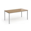 Flexi 25 rectangular table with silver frame 1600mm x 800mm - oak