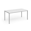 Flexi 25 rectangular table with silver frame 1600mm x 800mm - white