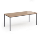 Flexi 25 rectangular table with graphite frame 1800mm x 800mm - beech