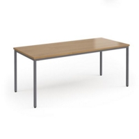 Flexi 25 rectangular table with graphite frame 1800mm x 800mm - oak