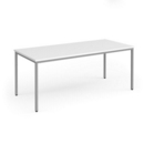 Flexi 25 rectangular table with silver frame 1800mm x 800mm - white