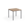 Flexi 25 square table with graphite frame 800mm x 800mm - beech