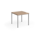 Flexi 25 square table with silver frame 800mm x 800mm - beech