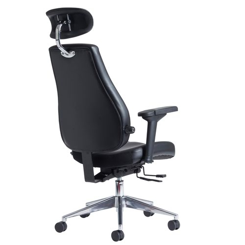 Franklin high back 24 hour task chair - black faux leather