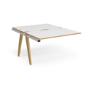 Fuze add on units back to back 1200mm x 1600mm - white frame and white top with oak edging