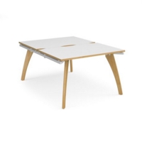 Fuze starter units back to back 1200mm x 1600mm - white frame and white top with oak edging