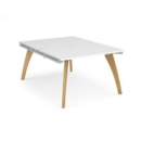 Fuze back to back desks 1200mm x 1600mm - white frame and white top