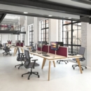 Fuze single desk 1200mm x 800mm - white frame and oak top