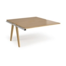 Fuze add on units back to back 1400mm x 1600mm - white frame and oak top