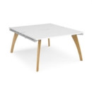 Fuze back to back desks 1400mm x 1600mm - white frame and white top
