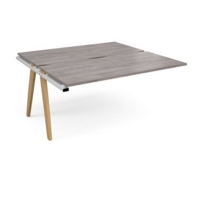 Fuze add on units back to back 1600mm x 1600mm - white frame and grey oak top