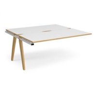 Fuze add on units back to back 1600mm x 1600mm - white frame and white top with oak edging