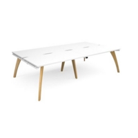 Fuze double back to back desks 2800mm x 1600mm - white frame and white top