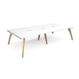 Fuze double back to back desks 3200mm x 1600mm - white frame and white top