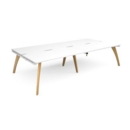 Fuze double back to back desks 3200mm x 1600mm - white frame and white top