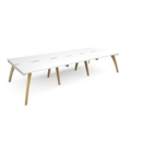 Fuze triple back to back desks 3600mm x 1600mm - white frame and white top