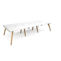 Fuze triple back to back desks 3600mm x 1600mm - white frame and white top
