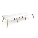 Fuze triple back to back desks 4200mm x 1600mm - white frame and white top