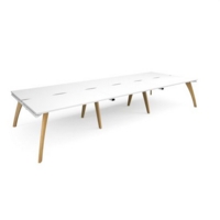 Fuze triple back to back desks 4200mm x 1600mm - white frame and white top