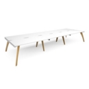 Fuze triple back to back desks 4800mm x 1600mm - white frame and white top