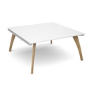 Fuze boardroom table starter unit 1600mm x 1600mm - white frame and white top