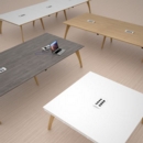 Fuze rectangular boardroom table 3200mm x 1600mm with 2 cutouts 272mm x 132mm - white frame and white top