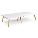 Fuze rectangular boardroom table 3200mm x 1600mm - white frame and white top