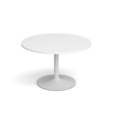 Genoa circular dining table with white trumpet base 1200mm - white