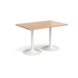 Genoa rectangular dining table with white trumpet base 1200mm x 800mm - beech