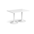 Genoa rectangular dining table with white trumpet base 1200mm x 800mm - white
