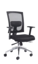 Gemini mesh task chair with adjustable arms - black