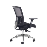 Gemini mesh task chair with adjustable arms - black