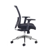 Gemini mesh task chair with adjustable arms - black