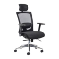 Gemini mesh task chair with adjustable arms and headrest - black