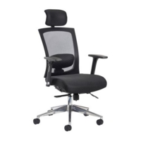 Gemini mesh task chair with adjustable arms and headrest - black