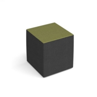 Groove modular breakout seating square - elapse grey body with endurance green top